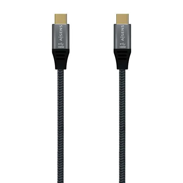Aisens Cable USB 3.2 Gen2x2 Tipo C/M 20Gbps 8K@30Hz 5A 100W E-Mark 0.6m Gris