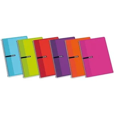 Enri Cuaderno Espiral 80H 1/4 60gr 4x4mm Con Márgenes Tapas Duras