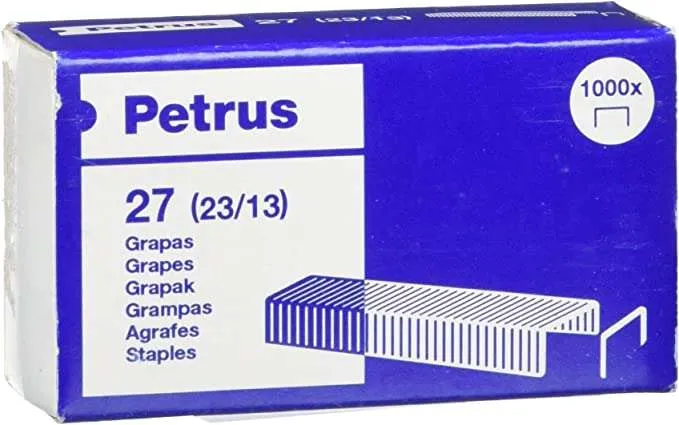 Petrus Grapas Mod. 27 (23/13) Cobreadas - Caja de 1000 Unidades