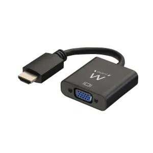 Ewent EW9864 Convertidor HDMI a VGA con Audio, Resolución 1920 x 1200, Negro