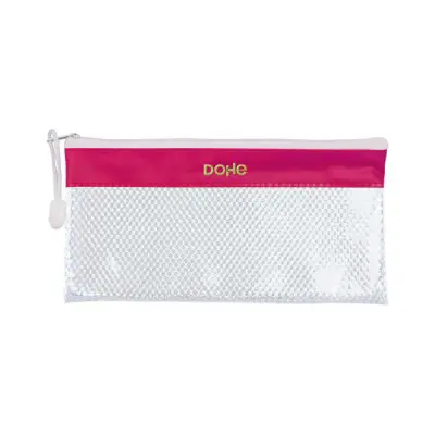 Dohe Bolsa Apaisada 22x11cm PVC Resistente al Agua Cierre de Cremallera Fucsia