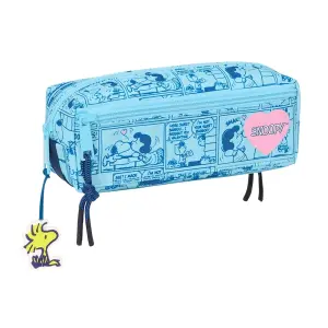 Safta Snoopy Love Portatodo Triple Pequeño 22x6x8.5cm Color Azul
