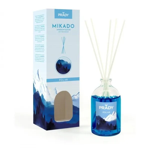 Prady Ambientador Mikado Polar 100 ml con Varitas Difusoras de Cristal