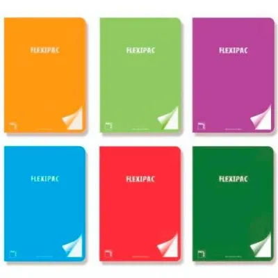Pacsa Libreta Flexipac A4 90g Pauta 2,5cm Tapas PP Pack 6 Unidades Colores Surtidos
