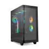 NOX Semitorre Hummer Ether Cristal Curvo Negro