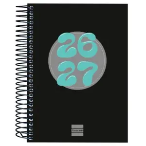 FINOCAM AGENDA COOL PARA ESTUDIANTES ESPIRAL 8º-120X164MM 1DP NEGRO CURSO 2026-2027