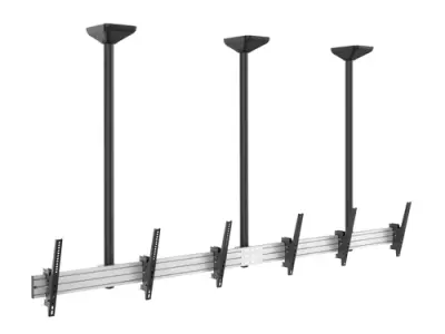 SOPORTE DE TECHO PROFESIONAL EQUIP 650374 PARA 3 PANTALLAS 45"-50" INCLINABLE MAX. 50KGS POR PANTALLA