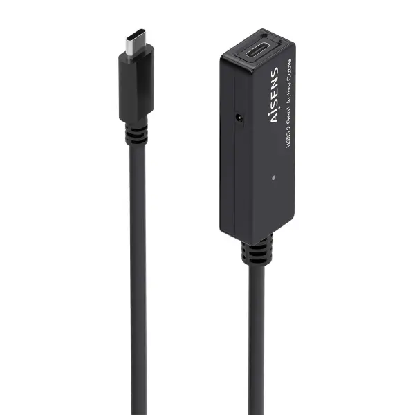Aisens Cable Usb 3.2 Gen1X1 Prolongador Con Amplificador - Usb-C/M-Usb-C/H - 5M - Color Negro