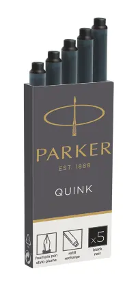 Parker Recambio Cartucho Tinta Largo Quink Mini Negro - 5 Unidades