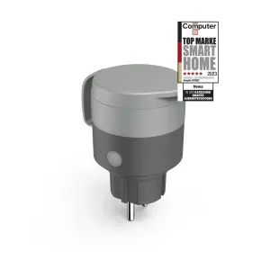 Hama Enchufe WLAN Inteligente para Exterior IP44 2300W Compatible con Asistente de Voz Control App Gris