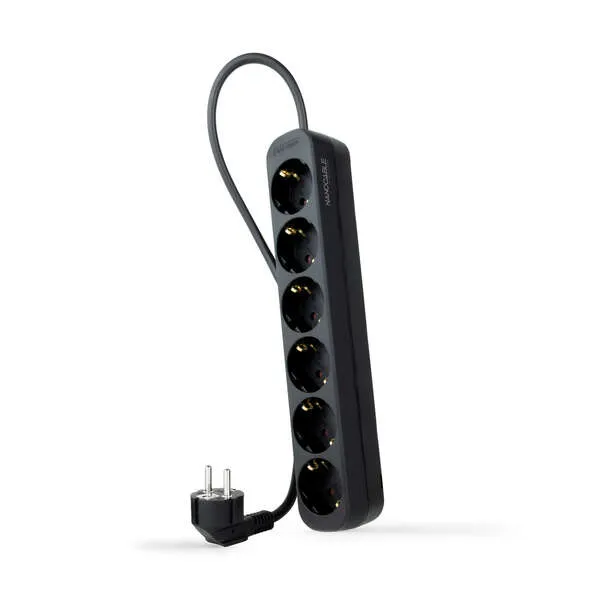 Nanocable Regleta De Enchufes 6 Tomas 1.4 M Negro