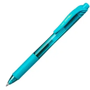 Pentel Bolígrafo EnerGel Retráctil Punta 0.7mm Azul Claro Caja 12 Unidades