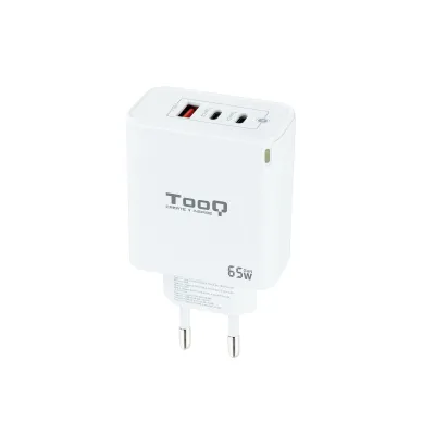 Cargador Usb-C Tooq 45W Tqwc-Ganqc2Pd65Wt 2Xusb-C Pd 1Xusb-A Qc Blanco