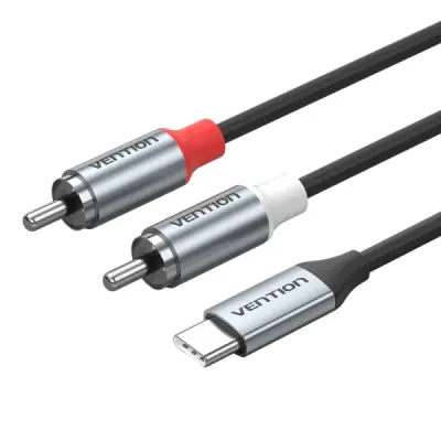 Vention Cable DAC de Audio 2m 2xRCA USB-C TPE Aluminio Gris