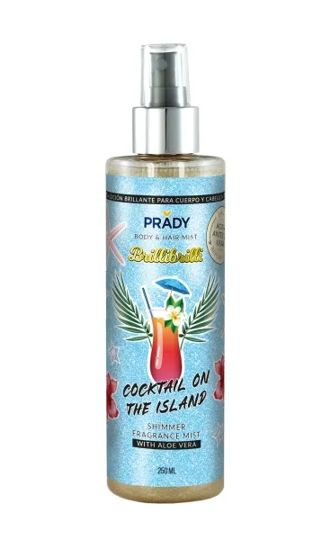 Prady Brilli Brilli Body & Hair Mist Cocktail On The Island - Frasco De 250 Ml - Spray Pulverizador