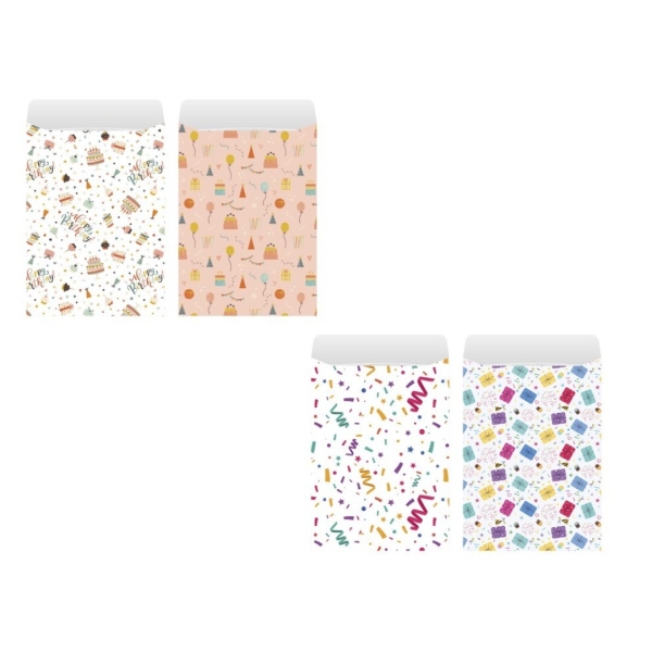 Bismark Pack De 2 Sobres Papel Kraft - Medidas 25X40Cm - Ideal Para Regalos - 4 Diseños Aleatorios