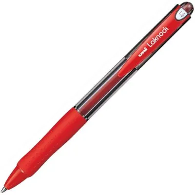 Uniball Rollerball Laknock Sn-100(10) 1.0Mm Rojo Caja 12 Ud