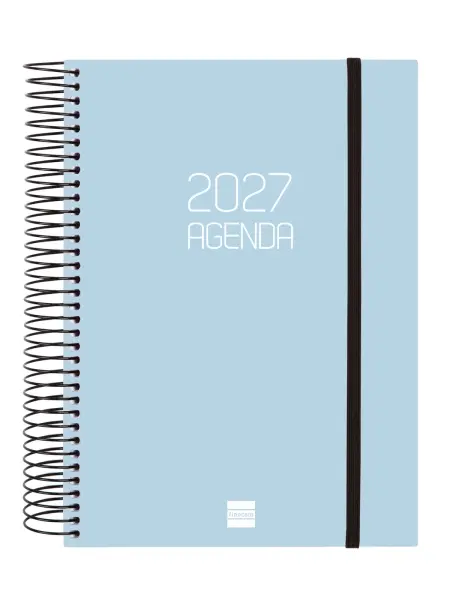 Finocam Espiral Basics Opaque Agenda Anual 2027 1 Día por Página E10 155x212mm Celeste