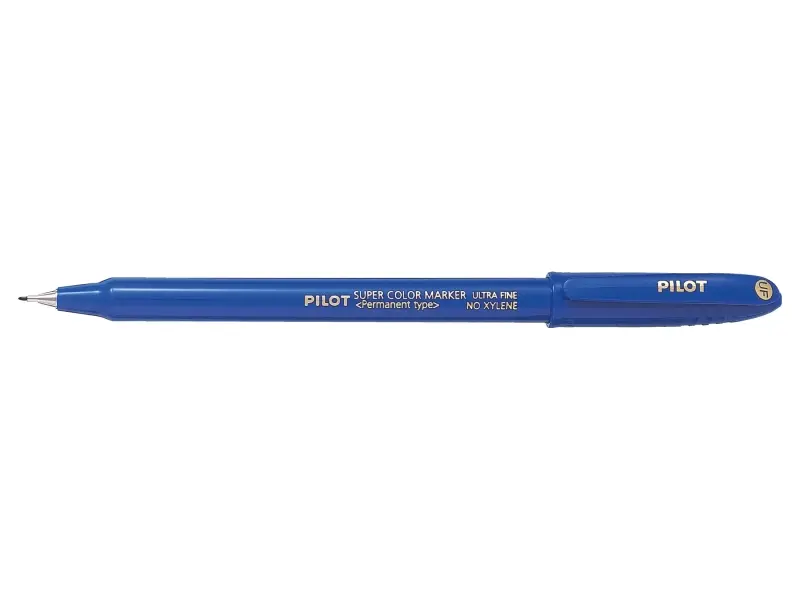 Pilot Super Color Rotulador Permanente Ultra Fino - Punta De Poliacetal 1Mm - Libre De Xileno - Color Azul