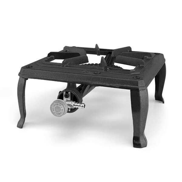 Orbegozo Fo 6100 Hornillo A Gas Portatil Resistente - Potente Quemador De 3.5Kw - Parrilla De Hierro Fundido - Uso Exterior Seguro - Compacto Y Facil De Transportar