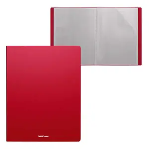 ErichKrause Carpeta Matt Classic A4 con 20 Fundas Color Rojo