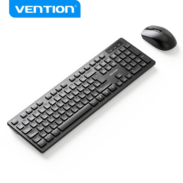 Vention Ktd Combo Teclado Y Raton Inalambrico - Conexion 2.4Ghz - 1200 Dpi - 104 Teclas - Color Negro