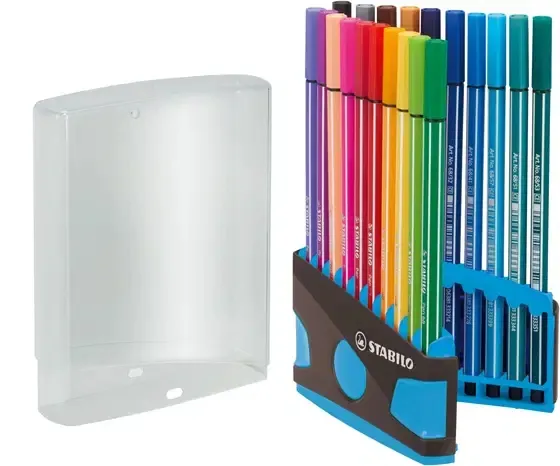 Stabilo Rotulador Pen 68 Estuche Surtido Antracita-Azul 20 Unidades