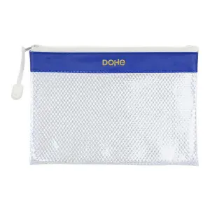 Dohe Bolsa Cremallera PVC Resistente al Agua 24x17.5cm para Documentos A5 Azul/Transparente