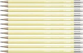 Stabilo Swano Lapiz Grafito Con Goma Pastel Amarillo -12U-