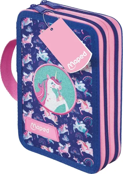 Maped Estuche Unicornio de 2 Pisos con 38 Artículos de Papelería