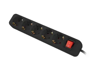 Lanberg Base Múltiple 3m 5 Salidas AC Interior Negro PS1-05F-0300-BK
