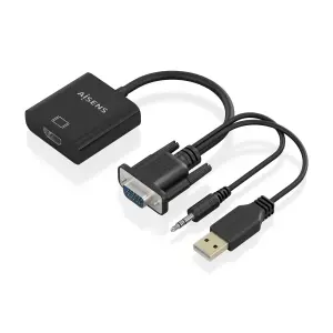 Aisens Cable Conversor SVGA+Audio a HDMI 20cm Negro