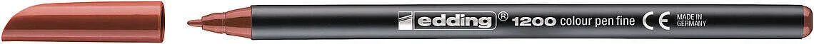 Edding 1200 Rotulador - Punta Redonda - Trazo 1Mm - Tinta Con Base De Agua - Color Marron