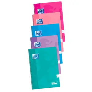 Oxford Cuaderno Espiral Tapa Extradura Write&Erase 80 Hojas Folio 4x4 Colores Surtidos