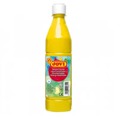 Jovi Tempera Paint 500ml - Base Agua, Alto Poder Cubriente, Secado Rápido, Color Amarillo