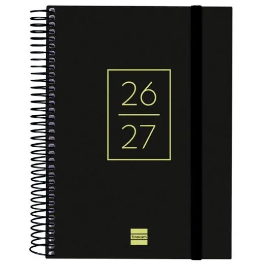 Finocam Agenda Secundaria Para Estudiantes Espiral 4º-155X212Mm 1Dp Negro Curso 2026-2027