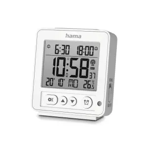 Hama Radio Reloj Despertador Digital con Termómetro y 2 Alarmas Configurables - Blanco