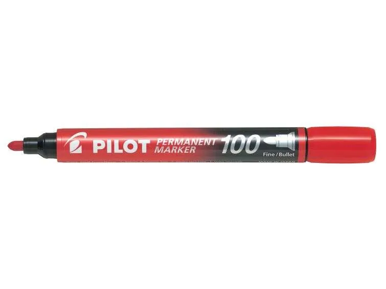 Pilot Rotulador Permanente 100 - Punta De Bala 4,5Mm - Trazo 1Mm - Color Rojo