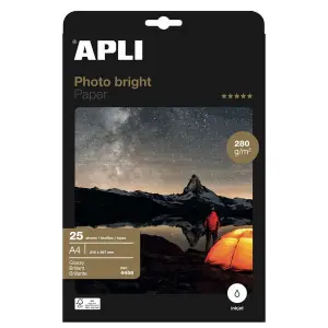 Apli Papel Fotográfico Photobright A4 280g 25 Hojas