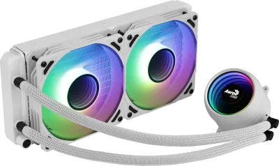 Sistema De Refrigeracion Liquida Aerocool Mirage L240 White 2X12Cm Infinity Mirror Rgb-A (Adressable) Tpd 400W Para Procesadores Intel Y Amd
