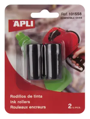 Apli Rollo Tinta Negra Para Etiquetadora - Blister Con 2 Unidades