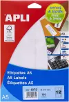 Apli Etiquetas Adhesivas 34X67mm Manual/Impresión C/Romos 12X15H A5 Blancas