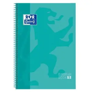Oxford Cuaderno Classic Europeanbook Microperforado 80H A4+ 5x5 T/Extraduras Verde Menta