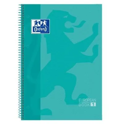 Oxford Cuaderno Classic Europeanbook Microperforado 80H A4+ 5x5 T/Extraduras Verde Menta