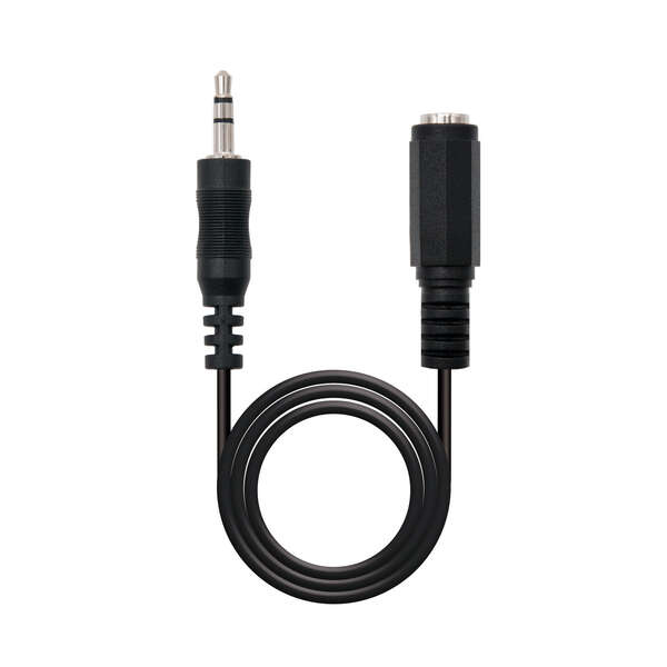 Nanocable Cable Audio Estereo Jack 3.5Mm Macho A Jack 3.5Mm Hembra 1.50M - Color Negro