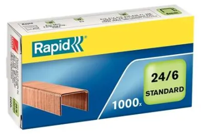 Rapid Confort Caja de 1000 Grapas 24/6 - Alambre Flexible Cobreado - Patilla 6mm