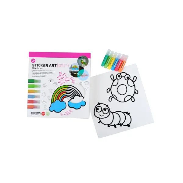 Comansi Sticker Art Junior Rainbow - Pegatinas Creativas Para Ventanas  - Manualidades Infantiles - Surtido Temático