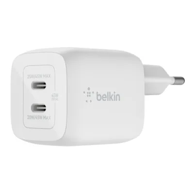 Cargador Usb-C Belkin 45W Wch011Vfwh 2Xusb-C Gan Boost Charge Pro 