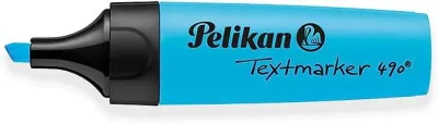 Pelikan Subrayador Textmarker 490 - Base de Agua - 3 Anchos de Trazo - Azul Fluorescente