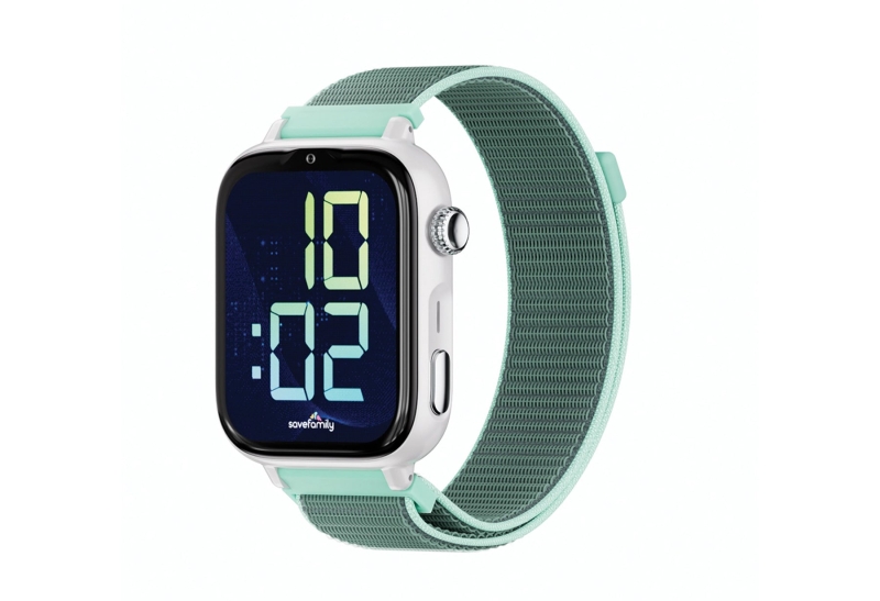 Savefamily Reloj Inteligente Smartwatch Infantil Savewatch Plus 2 - Pantalla Amoled - Carcasa Blanca - Correa Tela Ocean